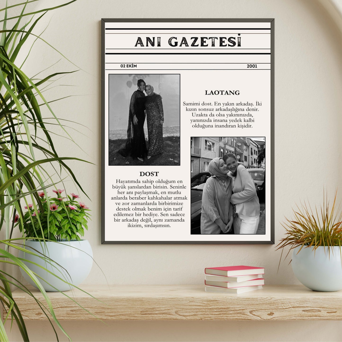 Arkadaşa Özel Anı Gazetesi